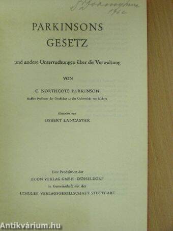 Parkinsons Gesetz und andere Untersuchungen über die Verwaltung