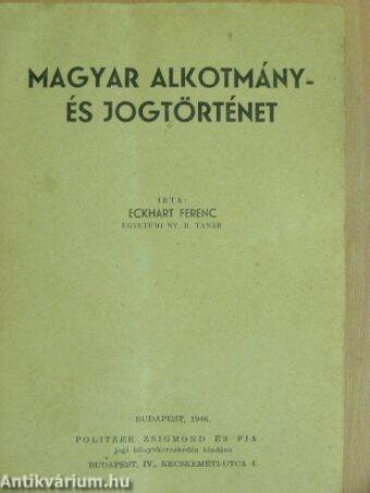 Magyar alkotmány- és jogtörténet