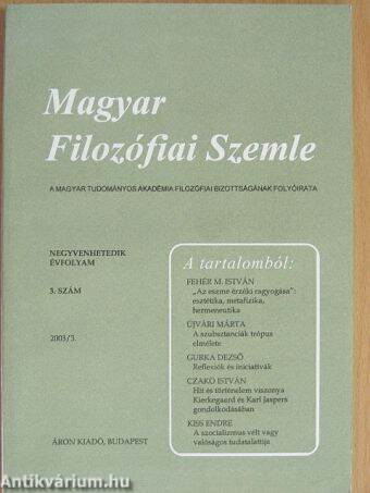 Magyar Filozófiai Szemle 2003/3.