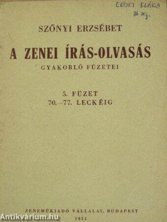 A zenei írás-olvasás gyakorló füzetei 5.