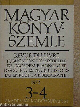 Magyar Könyvszemle 1972/3-4.