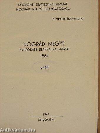Nógrád megye fontosabb statisztikai adatai 1964