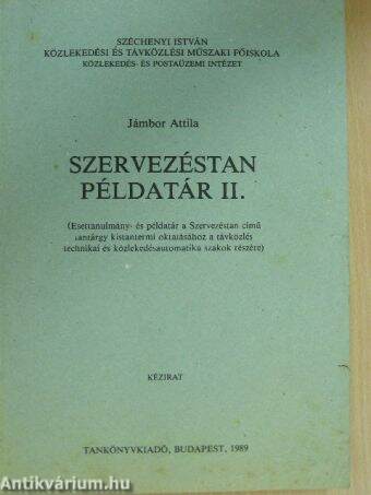 Szervezéstan példatár II.