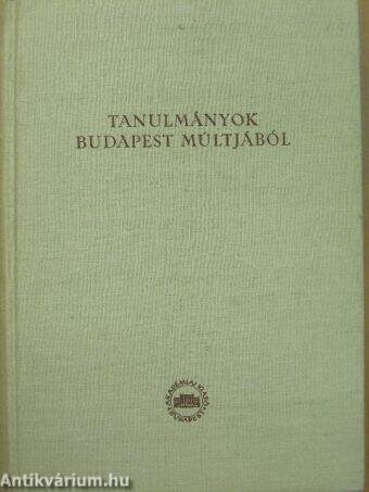 Tanulmányok Budapest múltjából XII.