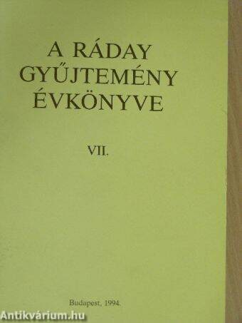 A Ráday gyűjtemény évkönyve VII.