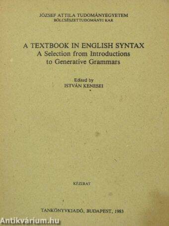 A Textbook in English Syntax