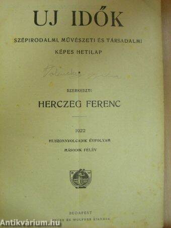 Uj dők 1922. május-december II.