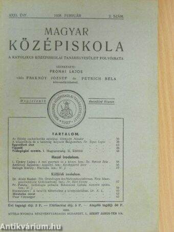 Magyar Középiskola 1938. február