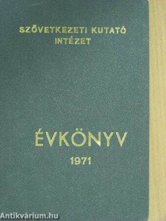 Szövetkezeti Kutató Intézet Évkönyv 1971