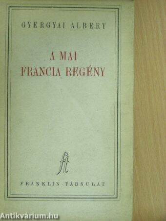 A mai francia regény