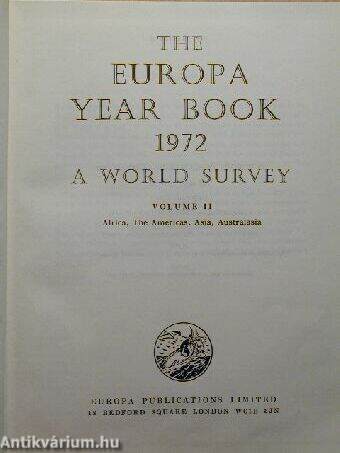 The Europa Year Book 1972 II.