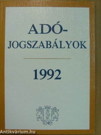 Adójogszabályok 1992