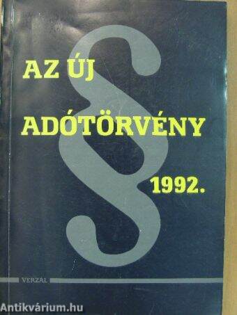 Az új adótörvény 1992.