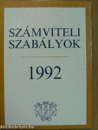 Számviteli szabályok 1992