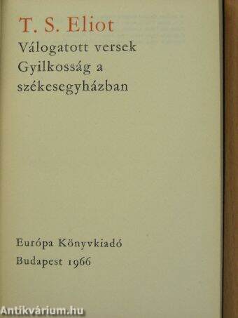 Válogatott versek/Gyilkosság a székesegyházban