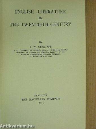 English Literature in the Twentieth Century