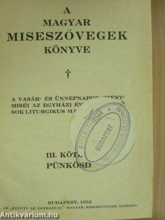 Együtt az egyházzal 1931/III. Pünkösd + Külön sorozat 1-2. szám