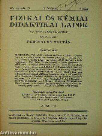 Fizikai és Kémiai Didaktikai Lapok 1934. december 31.