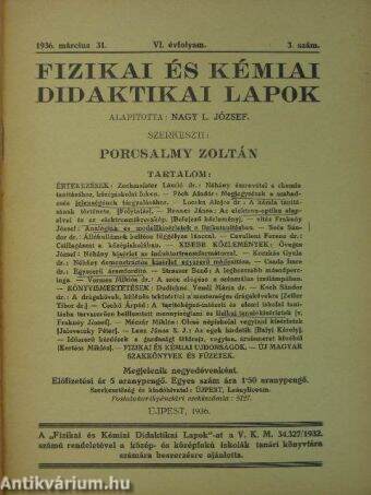 Fizikai és Kémiai Didaktikai Lapok 1936. március 31.