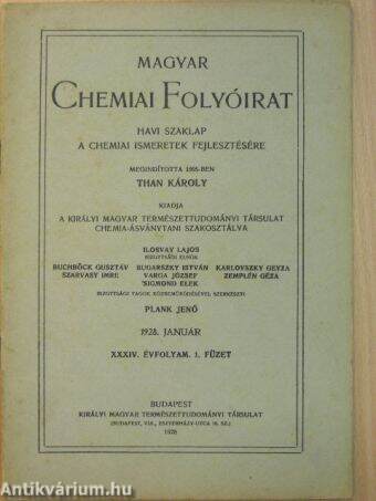 Magyar Chemiai Folyóirat 1928. január
