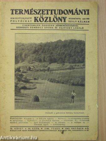 Természettudományi Közlöny 1943. október