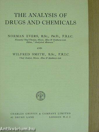 The Analysis of Drugs and Chemicals