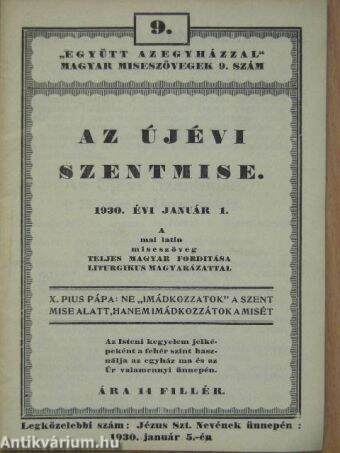 "Együtt az egyházzal" 1930. (nem teljes évfolyam)