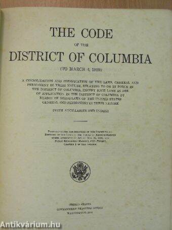 The Code of the District of Columbia to March 4, 1919.