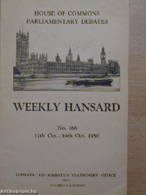 Weekly Hansard No.166 17th Oct.-19 th Oct. 1950