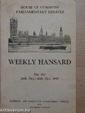 Weekly Hansard No.167 20th Oct.-26th Oct. 1950