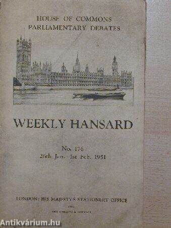 Weekly Hansard No.176 26th Jan.-1th Feb. 1951