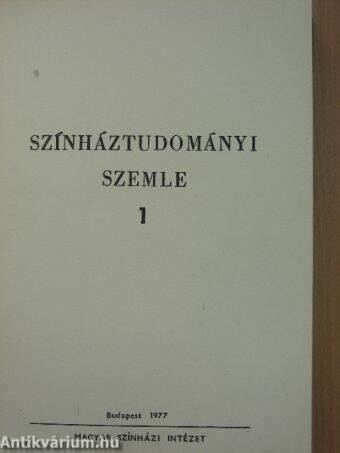 Színháztudományi Szemle 1977-1980. (vegyes számok) (5 db)