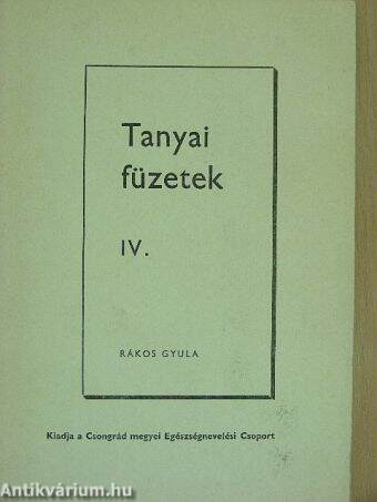 Tanyai füzetek IV.