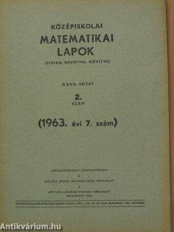Középiskolai matematikai lapok 1963/7.