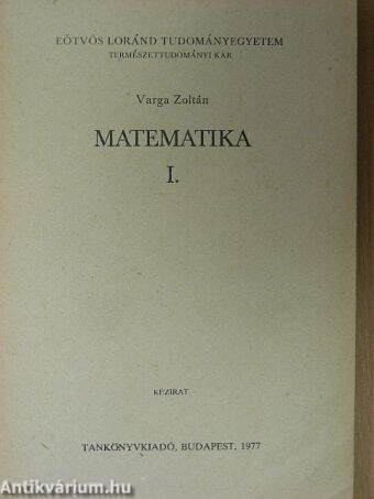 Matematika I.