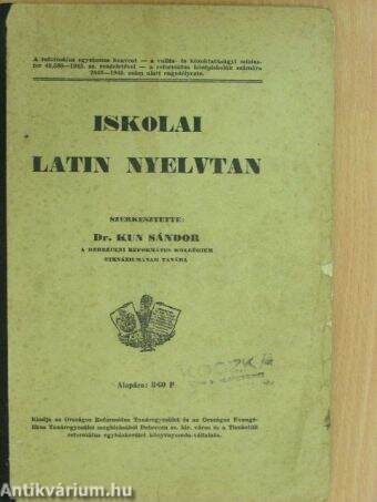 Iskolai latin nyelvtan