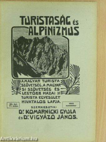 Turistaság És Alpinizmus 1922. november