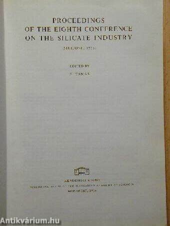 Proceedings of the Eighth Conference on the Silicate Industry