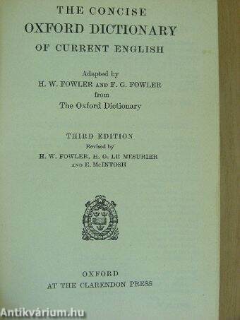 The Concise Oxford Dictionary of Current English