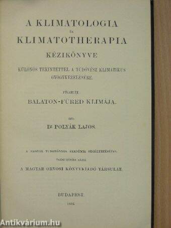 A klimatologia és klimatotherapia kézikönyve