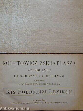 Kogutowicz zsebatlasza az 1926. évre