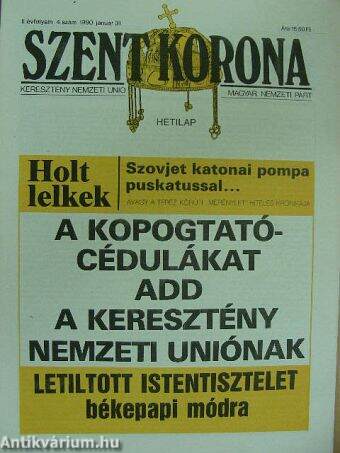 Szent Korona 1990. január 31.