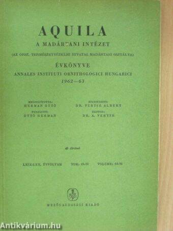 Aquila - A Magyar Madártani Intézet évkönyve 1962-63