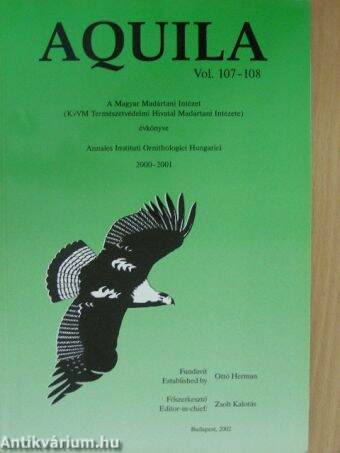 Aquila - A Magyar Madártani Intézet évkönyve 2000-2001