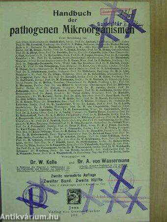 Handbuch der pathogenen Mikroorganismen II/2 (töredék)