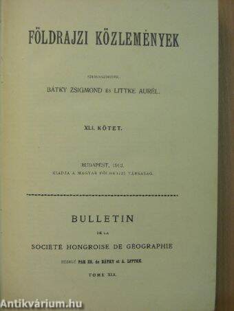 Földrajzi Közlemények 1913. XLI.