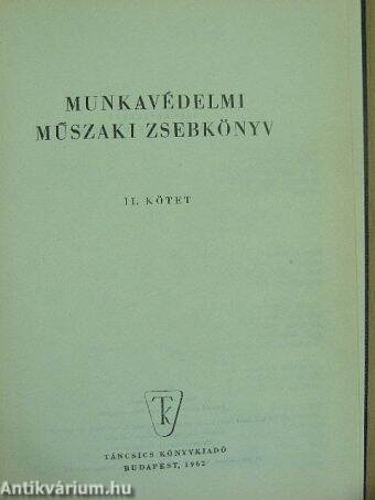 Munkavédelmi műszaki zsebkönyv II.