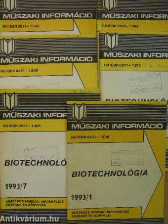 Biotechnológia 1993. (nem teljes évfolyam)