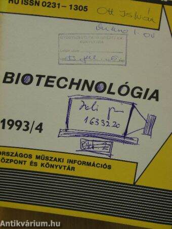 Biotechnológia 1993. (nem teljes évfolyam)