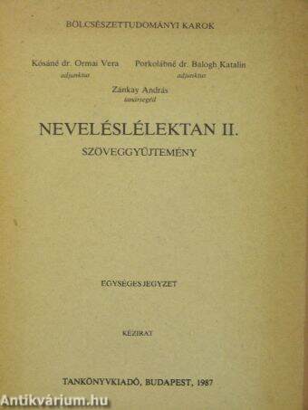 Neveléslélektan II.